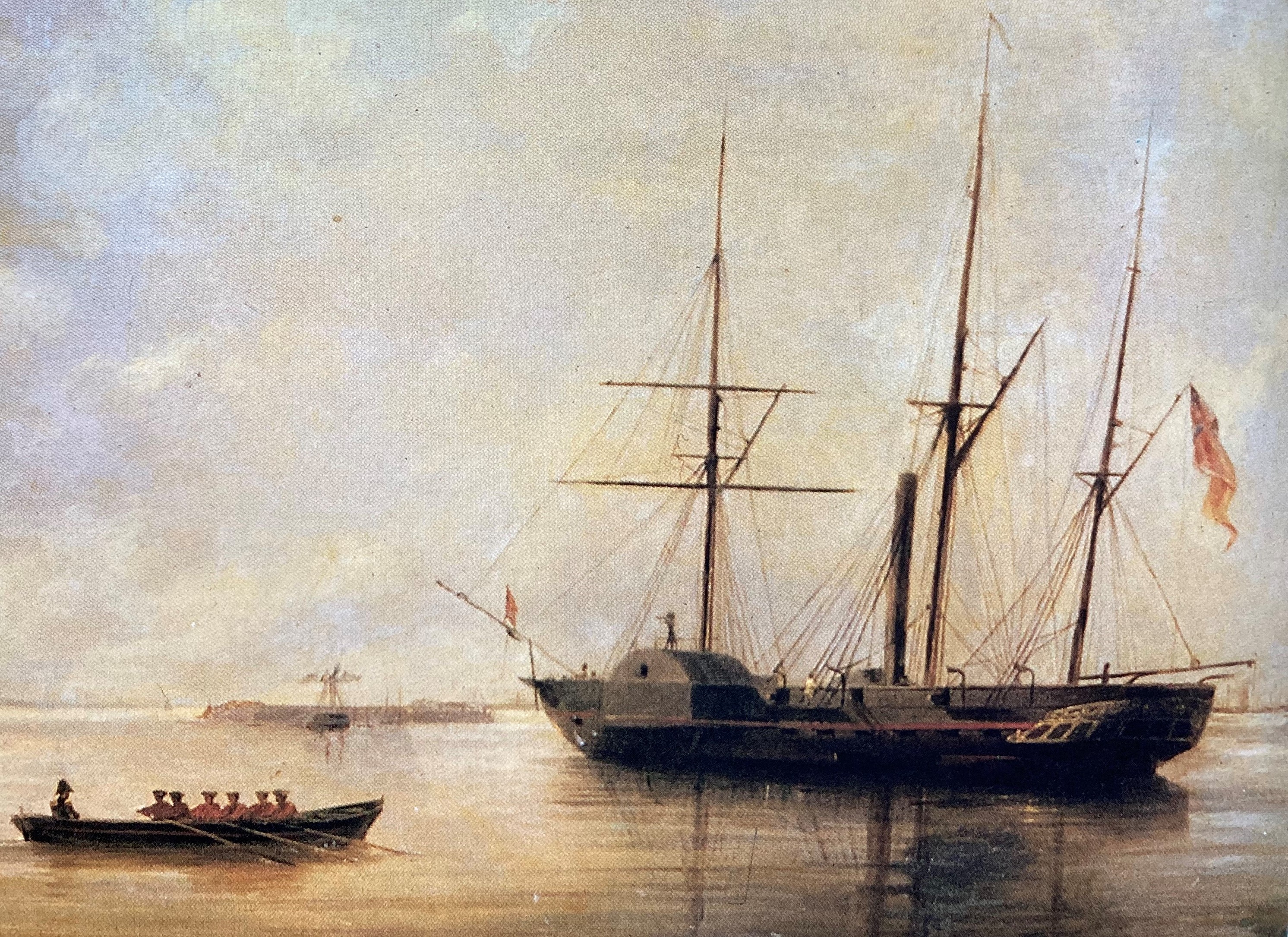 Seitenraddampfer um 1850